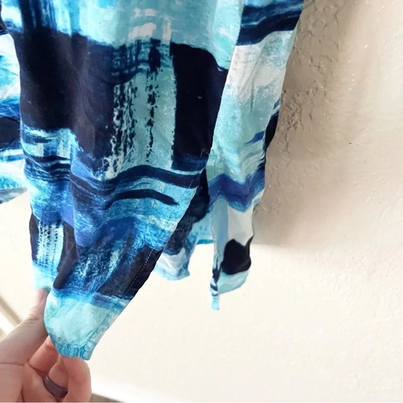 Natori Sleep Shirt Women's Large Glaze Dynasty Blue Abstract Print Lounge - Picture 5 of 9